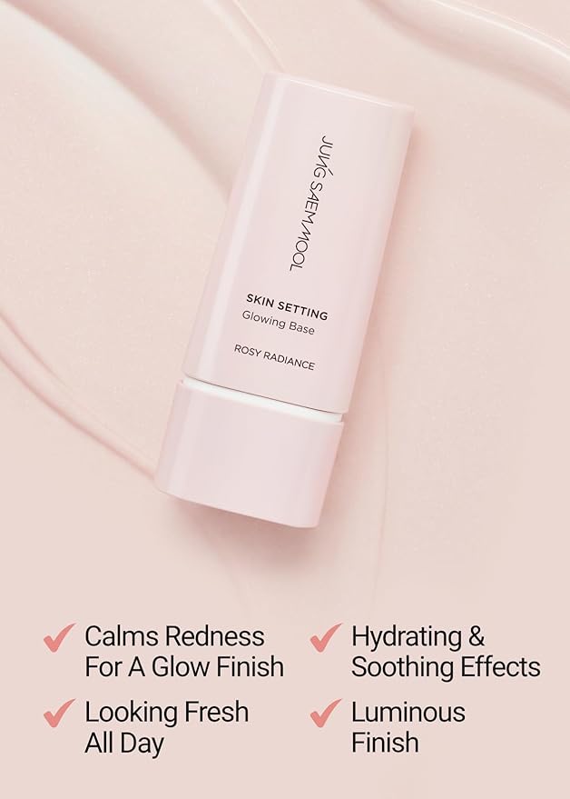 JUNG SAEM MOOL Skin Setting Glowing Base 1.35 Fl Oz, Hydrating Primer with Fine Pearls for Radiant Glow, Pore-Smoothing Pink Flower Complex, Makeup Base for Dry and Combination Skin, Korean Makeup