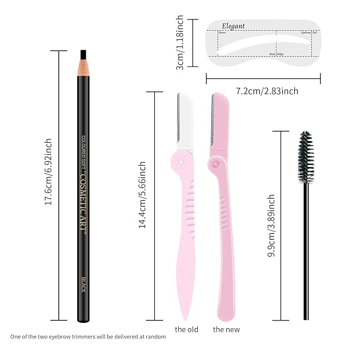 Ownest 6 Pcs Pull Cord Peel-off Eyebrow Pencil Tattoo Makeup and Microblading Supplies Set for Marking, Filling and Outlining, Waterproof and Durable Permanent Eyebrow Liner-Black