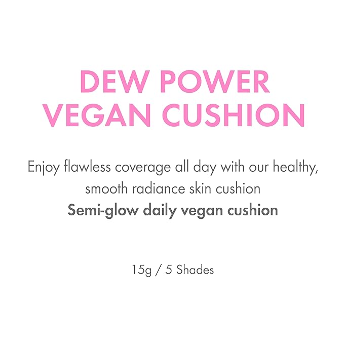 Amuse SEOUL DEW POWER VEGAN CUSHION FOUNDATION (04 TAN) | Dewy, glow, long-lasting, double coverage, clean beauty, lightweight, natural look, foundation for sensitive skin, hydrating cushion (04 TAN)
