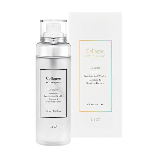 LIZK Collagen Serum Spray for Face 100ml (3.38 fl.oz) Glass Skin,easy to use, sparying at first step in skincare,body care, moisture mist, korea cosmetics