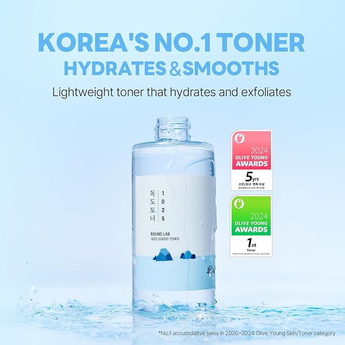 ROUND LAB Dokdo Toner/Exfoliating, Hydrating, Watery Type Toner (500ml)