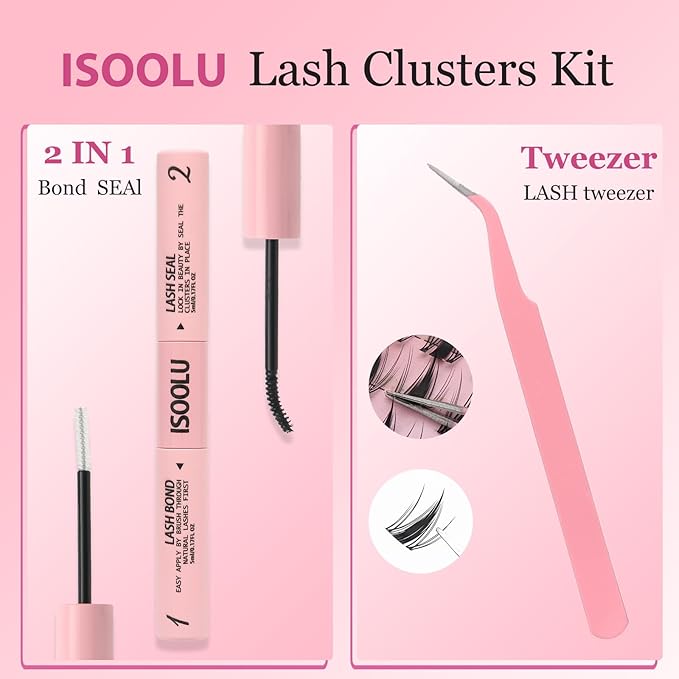 Fairy Lash Clusters Manga Individual Lashes C Curl Wispy Eyelash Clusters WideSpan Eyelash Extension Kit with Lash Bond and Seal Wet-Look Spiky Cluster Lashes (Fairy Lash)