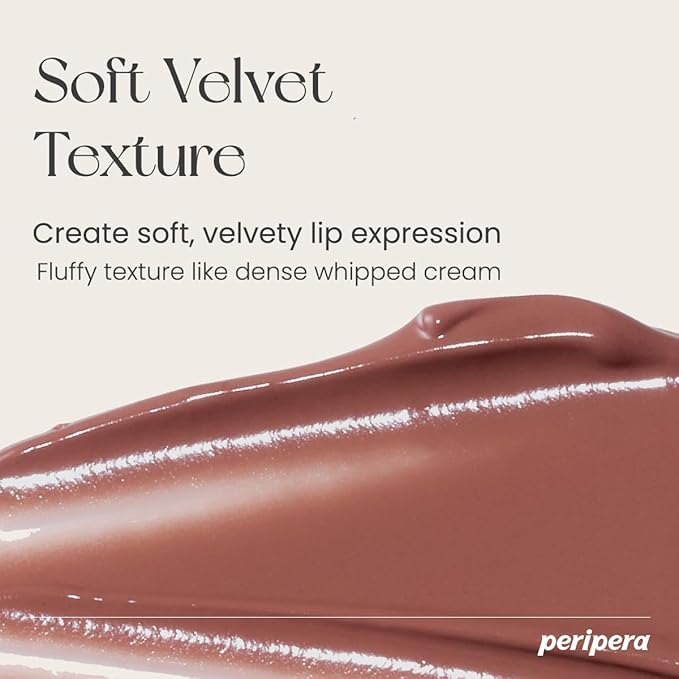 Peripera Ink the Velvet Lip Tint - High Pigment Color, Longwear, Weightless, Not Animal Tested, Gluten-Free, Paraben-Free (043 Caffeine Nude)