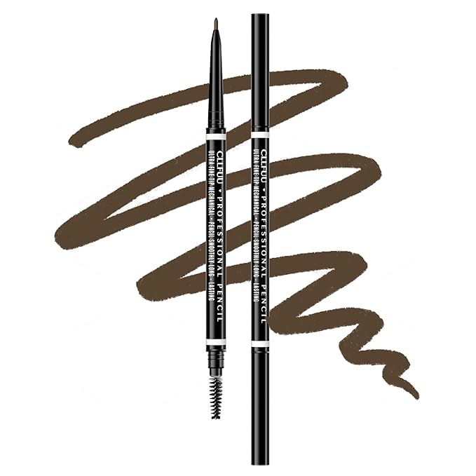 Ultra Precise Brow Pencil,Dual-Ended Precision Eyebrow Pencils for Women，Defines, Creates Full,Longwearing for Perfect Brows, Professional, Natural-Looking Micro Ash Brown Brow Pencils (2 Pcs)