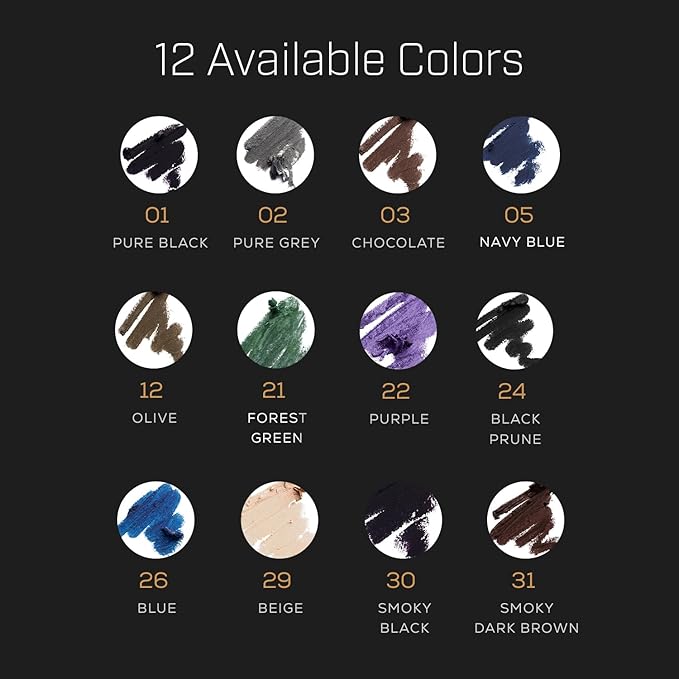 Radiant Professional Waterproof Eyeliner Pencil - Eyeliner Waterproof Smudge Proof for Woman - Long Lasting Under Eye Pencil for Smoky Eye - Soft Waterline Eye liner Smudger Tool, Chocolate (03)