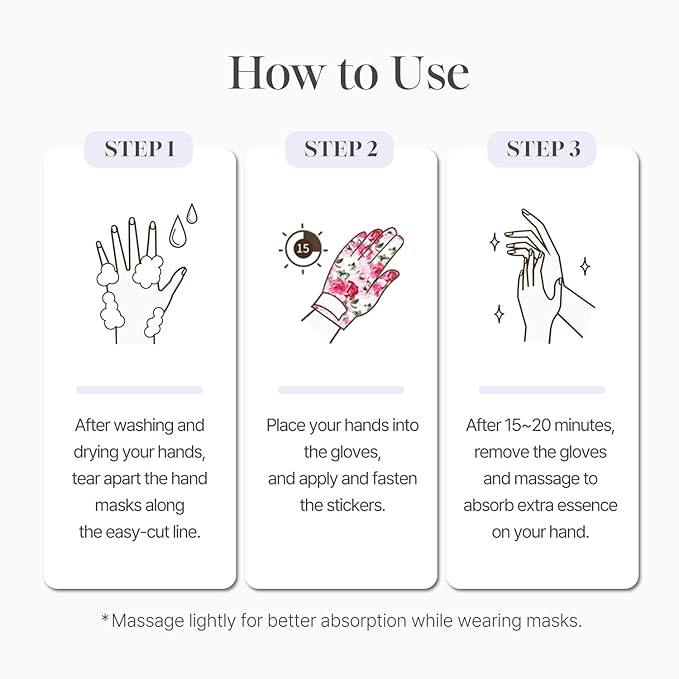 koelf PETITFEE Rose Petal Satin Hand Mask (5pairs) - Intensive Nourishing, Moisturizing Gloves, Rose Scented Hand Repair Masks with Peptide, Collagen, Shea Butter for Silky Smooth Hand, Hand Treatment