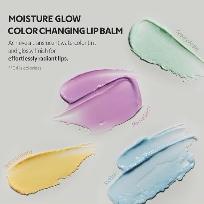 TIRTIR Water Mellow Lip Balm, 01 Icy Blue, 0.11 Fl Oz – pH Color Changing Organic Korean Lip Care, Lightweight Deep Hydration Lip Moisturizer for Women Men, Paraben Free