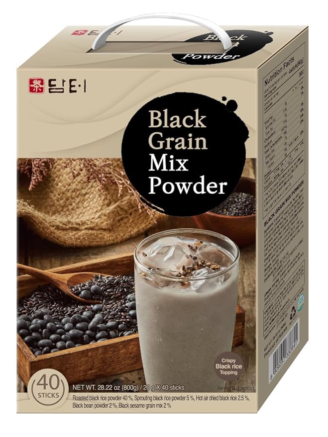 DAMTUH Walnut Almond Adlay Mixed Powder and Black Grains Mixed Powder Misugaru Meal Replacement Shake Bundle Pack 50 Count + 40 Count (Pack of 2)