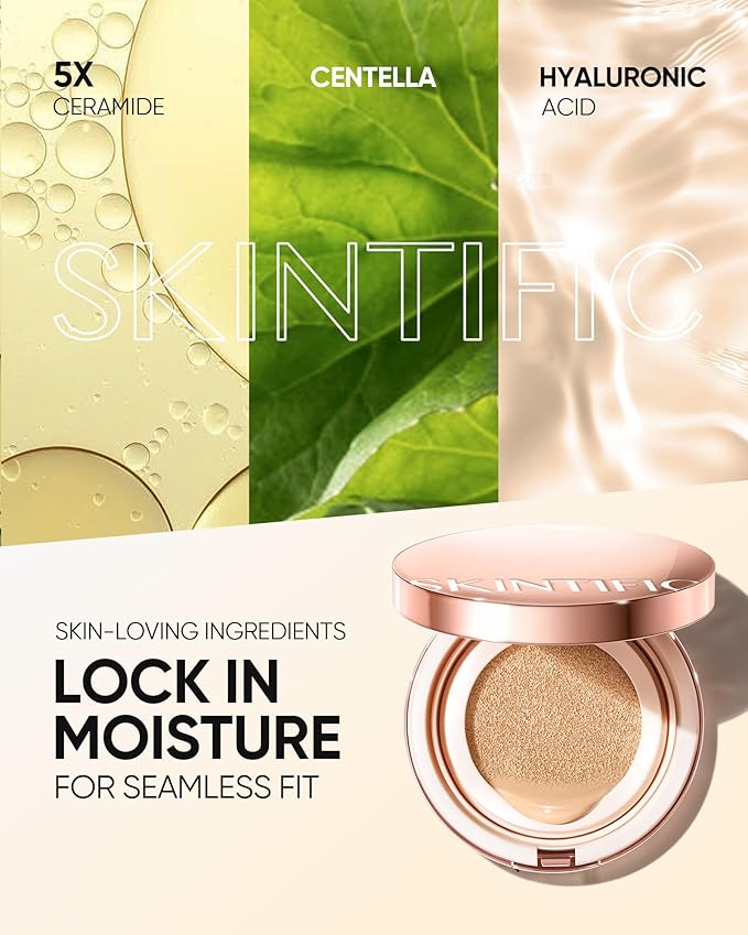 Cushion Foundation | Full coverage, Weightless, Skin fit, Satin Glow Finish, Oil-Control Waterproof Foundation, Sweatproof Flawless BB Cream CC Korean Makeup