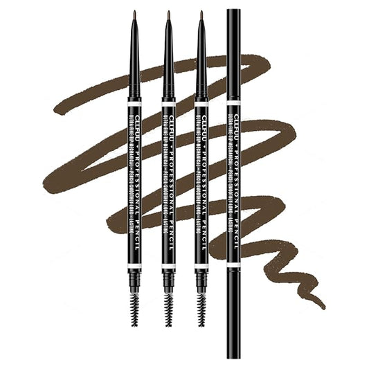 Eyebrow Pencils for Women,4 Pcs Waterproof Precision Ash Brown Eyebrow Makeup Defines, Creates Full, Longwearing for Perfect Brows, Professional,Natural-Looking Micro Brow Pencil, Eyebrow Color