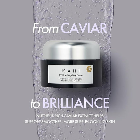 KAHI CV Dewdrop Day Cream - Age-Defying Daily Face Moisturizer with Prestige Beluga Caviar Oil - Hydrating, Tightening & Smoothing Facial Lotion - Luxury Korean Skincare 1.69 fl oz