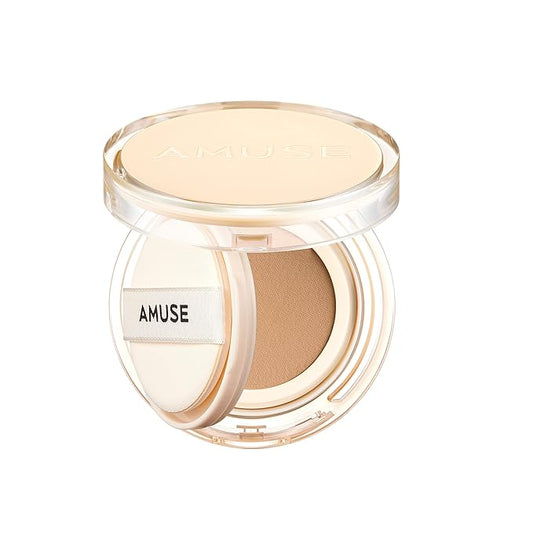 AMUSE SEOUL Dew Jelly Vegan Cushion Foundation (04 TAN) | dewy, glow, long-lasting, double coverage, clean beauty, lightweight, natural look, foundation for sensitive skin, hydrating cushion