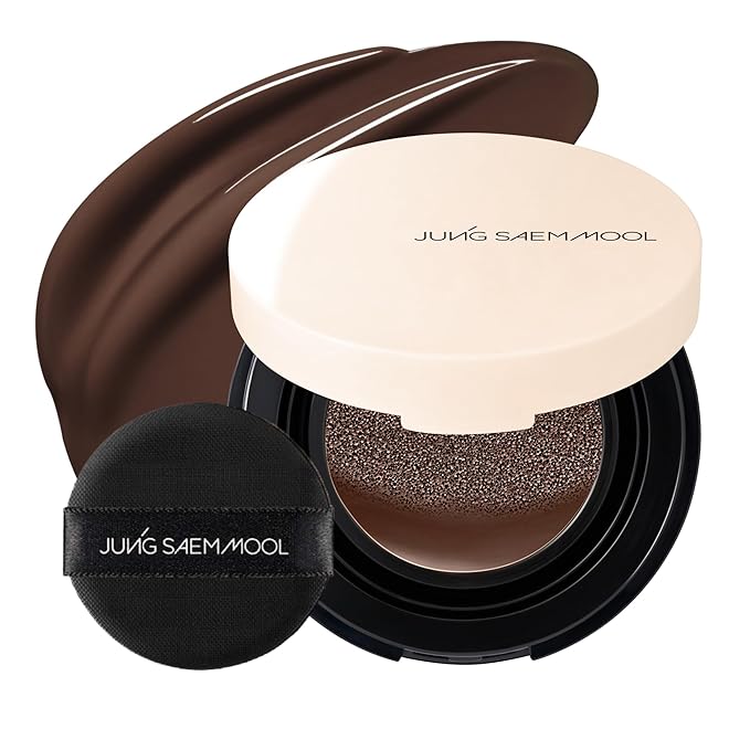 JUNG SAEM MOOL [ Mini ] Essential Skin Nuder Cushion Mini 45N Espresso 0.17 Fl Oz, Natural Radiant Finish Cushion Foundation with Buildable Coverage, Lightweight Texture, Korean Foundation Makeup