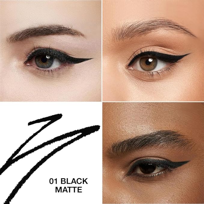 Black Matte Gel Eyeliner Pencil, Multi-Use Waterline Eyeliner with Sharpener, Sharpenable Eye Liner Waterproof Smudge Proof, High Pigmented Eye Makeup Liners, Vegan & Cruelty-Free 01
