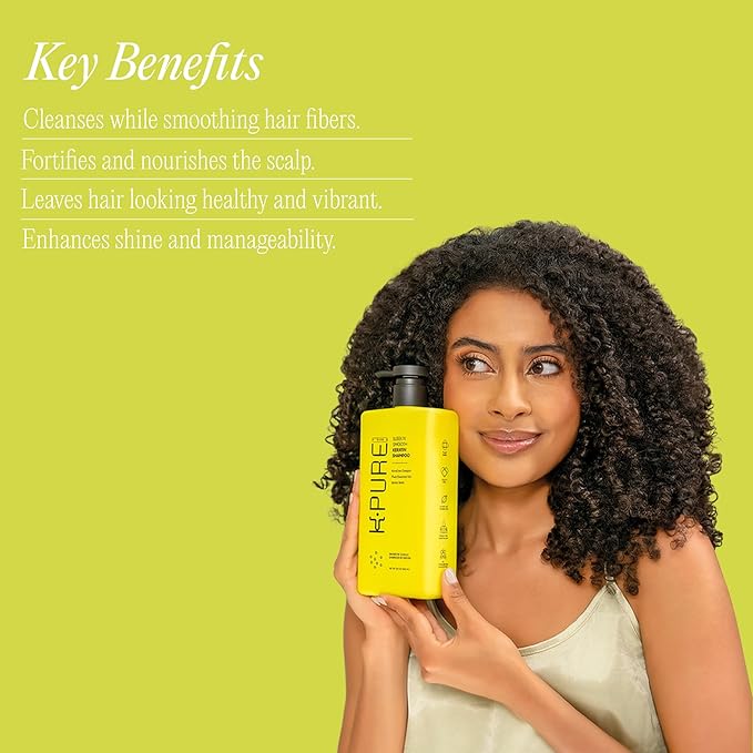 Rev320 Sleek N' Smooth Keratin Shampoo by K-Pure, KeraCore Technology, Sulfate & Paraben Free, Anti Frizz Shampoo for Strengthening, Smoothing and Shine, for Thinning Hair for Women, for Damaged Hair