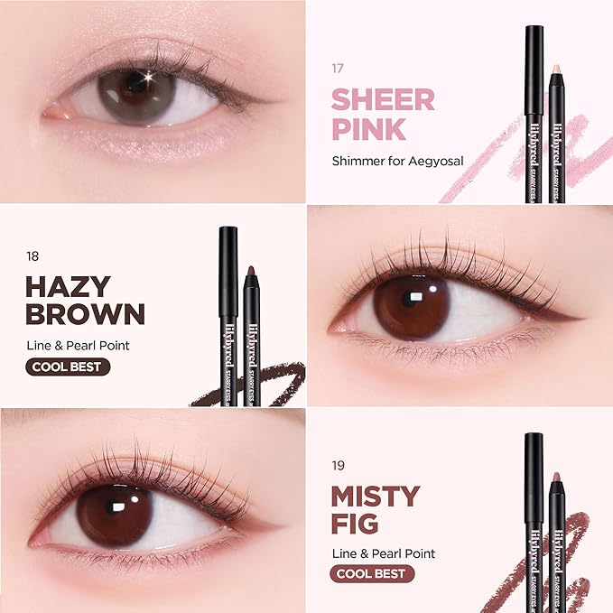 lilybyred Starry Eyes Am9 to Pm9 Gel Eyeliner | Korean Gel Eyeliner, Intense Color Payoff, Creamy Formula, Easy Blending, Built-in Sharpener, Smudge-Proof, Long-Lasting, 0.017 oz. (04 Golden Pink)