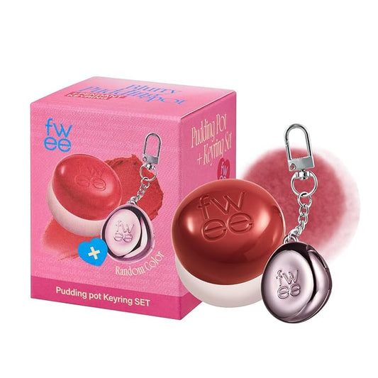 fwee Blurry Pudding Pot + Keychain SET | Airbrushed Blush & Lip, Buildable Pigment, Long-lasting, Lightweight, Easy to Blend, Natural Soft Matte Finish Makeup – Film (Rosy Mauve) | 0.17 oz