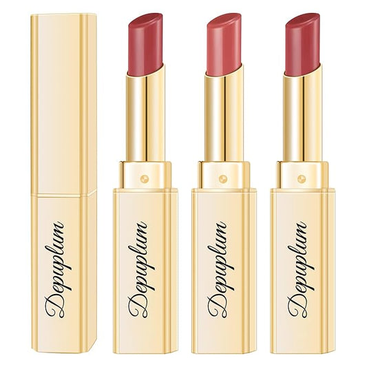 3Pc Dark Red Lipsticks Set for Women Hydrate Lipstick Glossy Moisture Lip Gloss Sheer-Medium Coverage Long Lasting Lipsticks for Dry Lips, DM68/95/98