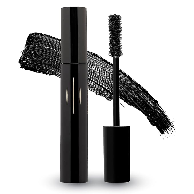 Radiant Professional Lengthening Mascara – Fiber Lash Smudge Proof Mascara Volume and Length– Cruelty-Free Natural Wax Formula with Silicone Brush - (0.43 oz) (01 Black)
