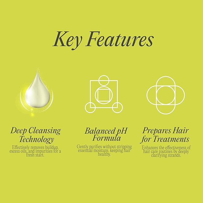 Clarifying Deep Shampoo by K-Pure, Sulfate & Paraben Free, Purifying Shampoo for Buildup Removal, Deep Cleansing for Oily Scalp, Color & Keratin-Treated Hair, Pre-Treatment for Smoother, Stronger Hair