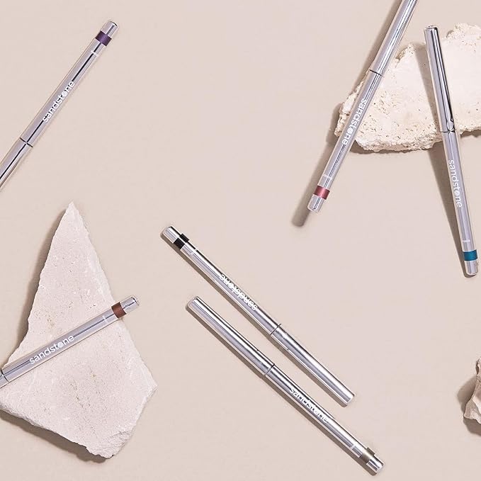 Sandstone Scandinavia Hypoallergenic Waterproof Eyeliner - Fragrance Free Metallic Eye liner - Vegan and Cruelty Free Eye Pencil - Eyeliner Pencil for Sensitive Eyes (Green Envy)