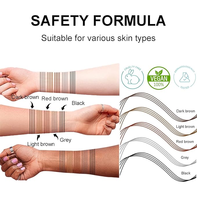 Microblading Eyebrow Pencil, Eyebrow Pen with an Upgrade Micro-Fork Tip Applicator, Waterproof Long-Lasting Microblading Brow Pen, Brow Pencil for Natural Looking Brows Makeup,Medium Brown,1Pcs