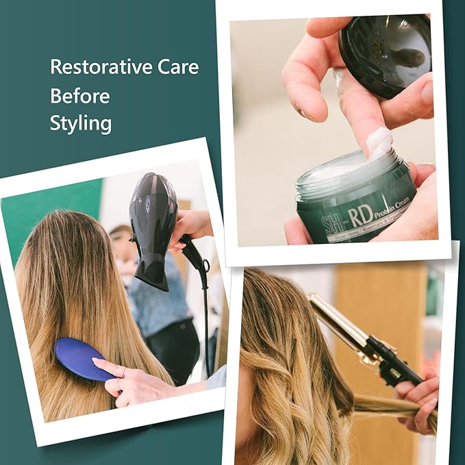 SH-RD Protein Cream for Dry Damaged Hair | Leave-In Protein Hair Treatment to Restore, Revitalize, and Repair Split Ends | Conditioning Haircare Product for All Hair Types - 1.69oz/50ml