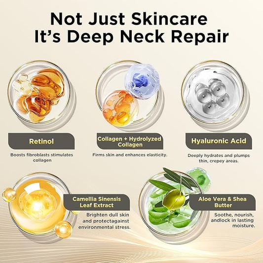 Firming Neck Cream for tightening and firming,Retinol,Collagen & Hyaluronic Acid Cream-Anti-Aging Face Moisturizer for Face,Wrinkle Smoother for Women & Men, 1.76 Fl Oz