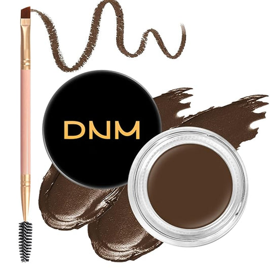 Eyebrow Pomade Kit with Dual-ended Eyebrow Brush, Water and Stain Resistant High Pigment Pomade, Corrects Brow Imperfections for Natural Long-lasting Brow Makeup (05# Soft Brown)