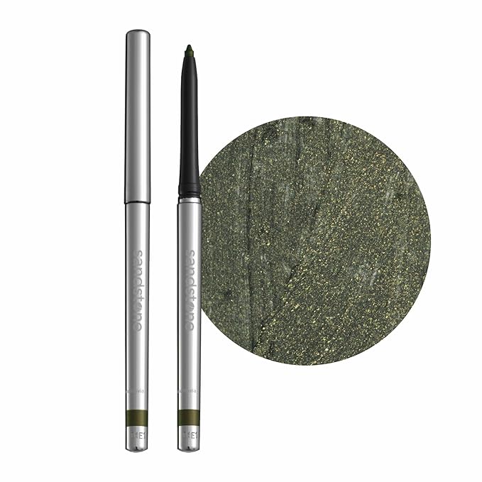 Sandstone Scandinavia Hypoallergenic Waterproof Eyeliner - Fragrance Free Metallic Eye liner - Vegan and Cruelty Free Eye Pencil - Eyeliner Pencil for Sensitive Eyes (Green Envy)