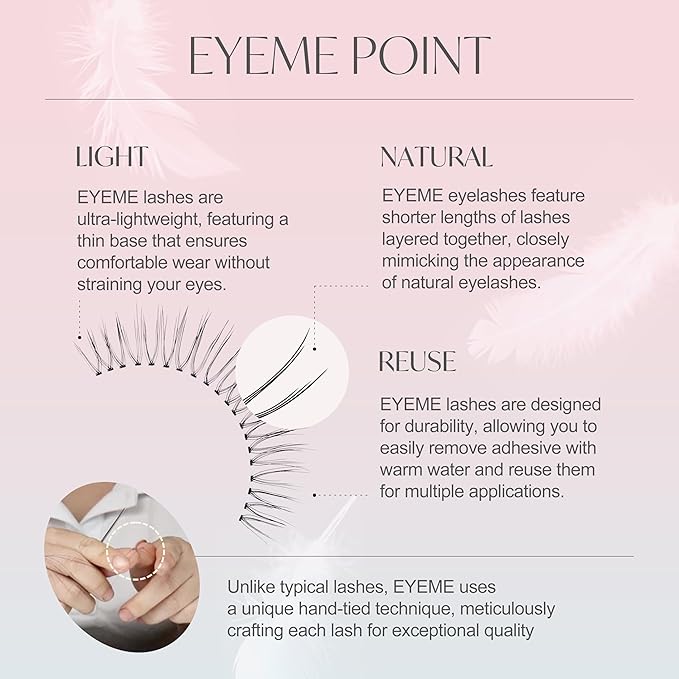 EYEME Cutting Eyelash NO.V32 – 5 Set Pack, Customizable Cluster Lashes with Layered Short & Long Fibers for a Soft, Romantic Look, Lightweight & Flexible, K-Beauty