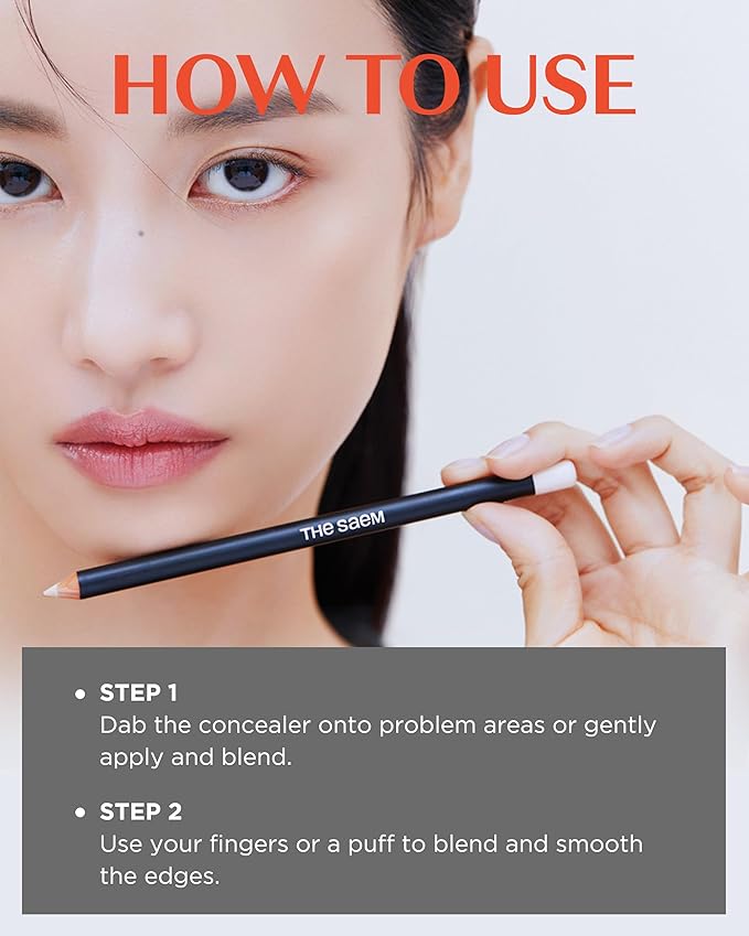 THESAEM Cover Perfection Concealer Pencil – Non Comedogenic spot Eraser - Conceal Blemish,Aging Spot,Acne&Freckle – Multi-Use Under Eye Concealer for Dark Circle,2g (2.0 Rich Beige)