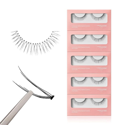 EYEME Cutting Eyelash NO.V32 – 5 Set Pack, Customizable Cluster Lashes with Layered Short & Long Fibers for a Soft, Romantic Look, Lightweight & Flexible, K-Beauty