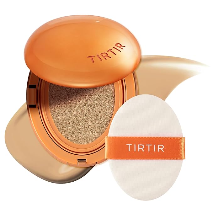 TIRTIR Mask Fit Ai Filter Cushion Foundation | AI-Like Semi-Matte Finish - Up to 72-Hour Medium to Full Coverage Korean BB Cushion Make up Beauty, #28N Oat, 0.63 Fl Oz