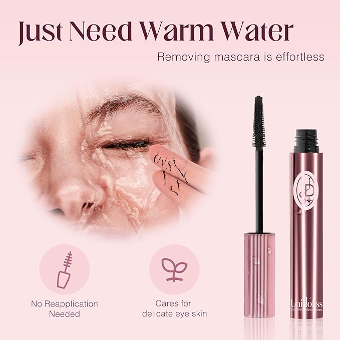 Unidollss Tubing Mascara Volume and Length Black Upgrade 2Pcs Lengthening Long Lasting, New Brush, No Smudging, No Clumping, Washable Voluminous Tubing Mascara, Gluten-free Safe for Sensitive Eyes