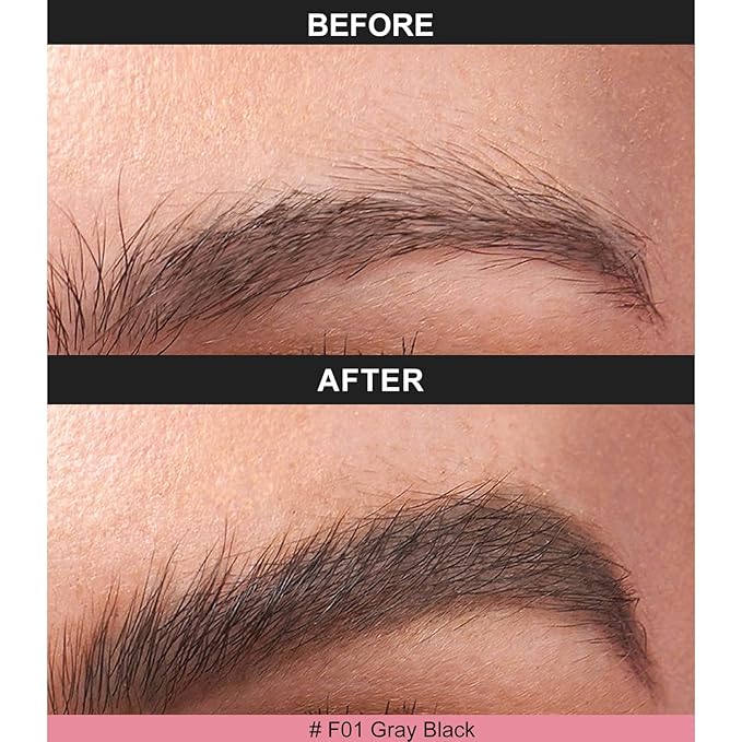 Eyebrow Pencil Black, Microblading Eyebrow Pencil Waterproof, Multi-Tip Angled Brow Brush, Eyebrow Pencils for Women, Long Lasting Eyebrow Dye with Hair-Like Strokes Brows, Soft Black