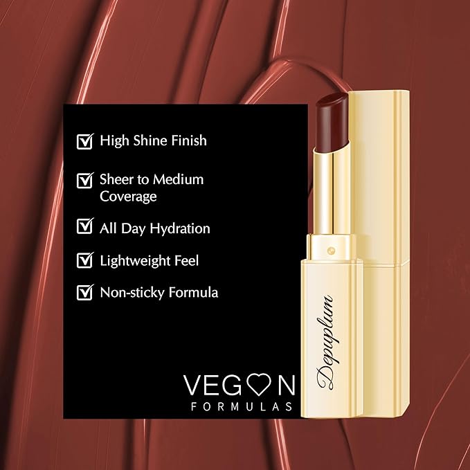 Black Berry Lipstick for Women Hydrate Glossy Lipstick Moisture Lip Gloss Sheer-Medium Coverage Long Lasting Lipsticks for Dry Lips (DM65 Berry)