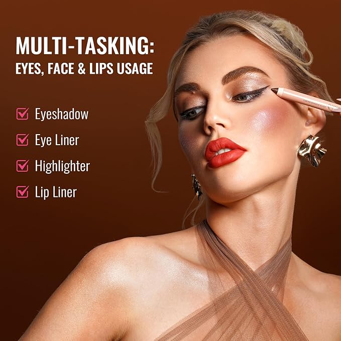 Oulac Sparkly Green Eyeshadow Pencil - Waterproof Eye Shadow Stick Smooth and Long Lasting, Shimmering Glitter Finish, Blendable Eyes Makeup, Vegan Beauty 3.8g, (16) So Jade