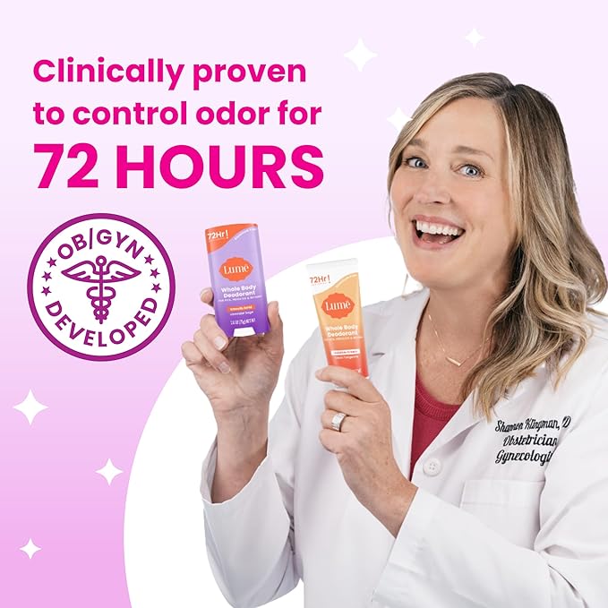 Lume Whole Body Deodorant - Invisible Cream Tube - 72 Hour Odor Control - Doctor Developed - Aluminum Free, Baking Soda Free and Skin Loving - 3.0 Ounce, (Pack of 2) (Fresh Alpine)