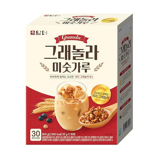 Damtuh Misugaru – Korean Multigrain Granola Powder Drink, Traditional Mixed Grain Meal Replacement Shake with Oats & Quinoa, 20g x 30 Sticks