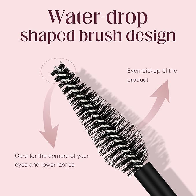 3 Pcs Unidollssbeauty Tubing Mascara and Blush Stick Set, Volume and Length Black Mascara Lengthening Long Lasting All Day, Washable Voluminous Tubing with a Random Accessory Included(04,05)