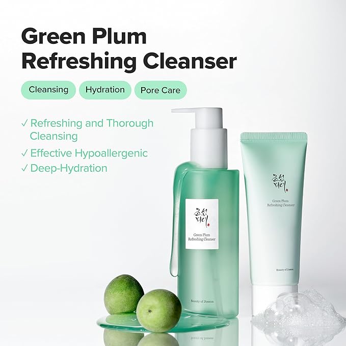Beauty of Joseon Green Plum Refreshing Cleanser Gel Type Deep Pore Cleansing, Acne Face Wash, Blackhead Remover for All Skin Types, Korean Skincare 200ml, 6.76 fl.oz