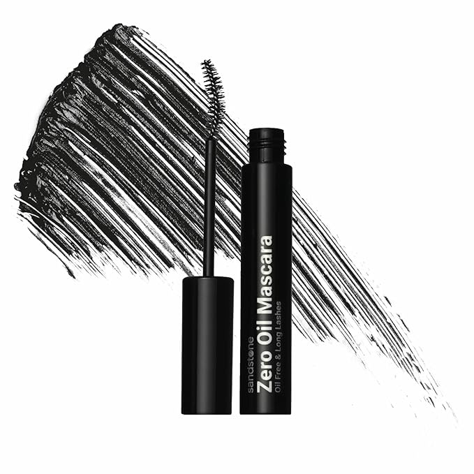 Sandstone Scandinavia Zero Oil Hypoallergenic Mascara Sensitive Eyes - Smudge-Proof, Lengthening and Defining - Fragrance Free, Vegan, Non Toxic - Oil Free and washable