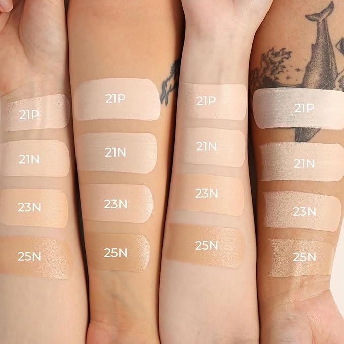 Natural Cover Glow Cushion Foundation | Satin Radiant Finish | Korean Foundation Makeup | Long-Lasting Natural Coverage | for All Skin Types 0.42 oz. (21P Porcelain Ivory)