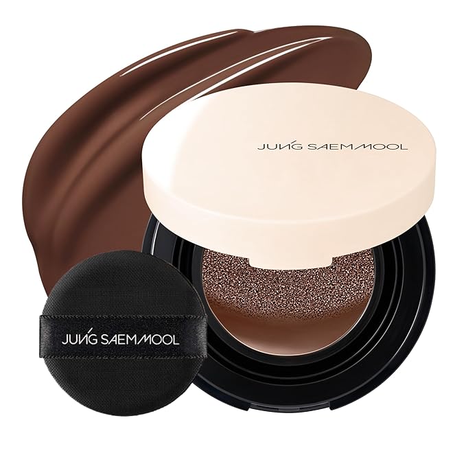 JUNG SAEM MOOL [ Mini ] Essential Skin Nuder Cushion Mini 42C Deep Cacao 0.17 Fl Oz, Natural Radiant Finish Cushion Foundation with Buildable Coverage, Lightweight Texture, Korean Foundation Makeup