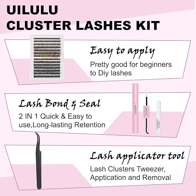 Lash Clusters Individual Lashes D Curl 30+40D 0.07D 9-16 MIX 280 Clusters Lashes DIY Lash Extensions at Home False Lashes Wispy Eye Lash Clusters