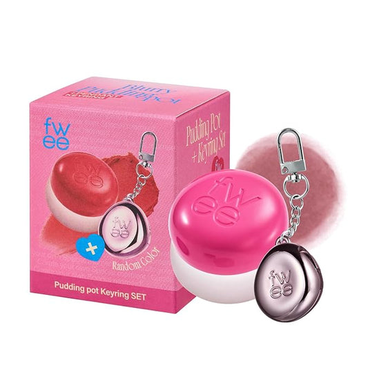 fwee Blurry Pudding Pot + Keychain SET | Airbrushed Blush & Lip, Buildable Pigment, Long-lasting, Lightweight, Easy to Blend, Natural Soft Matte Finish Makeup – Sth (Dusty Pink) | 0.17 oz