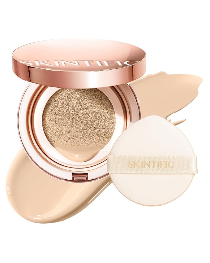 Full Coverage Cushion Foundation, Weightless, Skin Fit, Satin Glow Finish, Oil-Control Waterproof Foundation, Sweatproof Flawless,Korean Makeup,Tattoo Cover Up, Buildable(#00W Warm Porcelain)