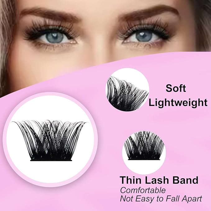 Lash Clusters Wispy Eyelash Clusters 112pcs Cluster Eyelash Extensions D Curl Natural Individual Lashes 8-16mm Mix Length Natural Look Lashes Clusters (Z14-0.07D-8-16)