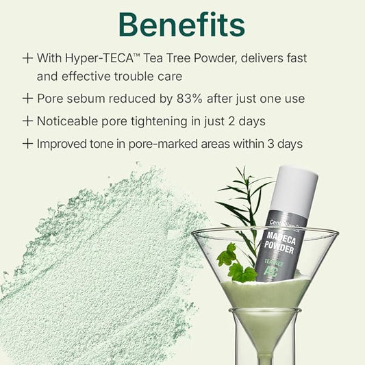 Centellian 24 Madeca Powder Tea Tree AC (Soothing Powder, 0.21 oz) – Oil Control & Pore-Tightening for Acne-Prone Skin, Korean Skin Care. Hyper-TECA™ Tea Tree, Allantoin.